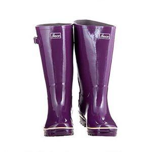 Jileon Wide Calf plus size extra wide Women Rain Boots purple waterproof size 8.
